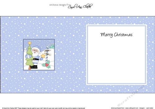 Christmas Santa is at the North Pole insert square landscape