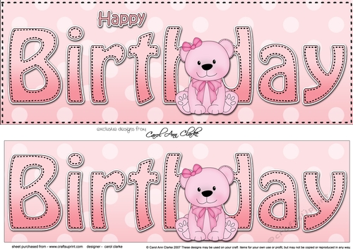 Large DL HAPPY BIRTHDAY 3D decoupage