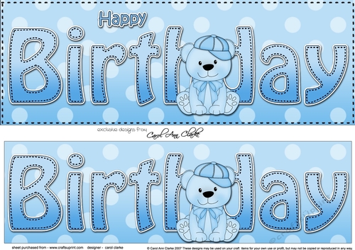 Large DL HAPPY BIRTHDAY 3D decoupage