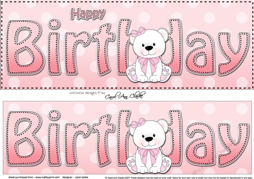 Large DL HAPPY BIRTHDAY 3D decoupage