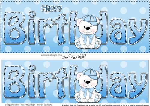 Large DL HAPPY BIRTHDAY 3D decoupage