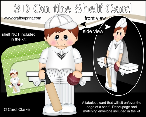 3D On the Shelf Card Kit - Little Cricketer Ryker
