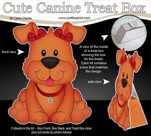 3D Cute Canine Treat Box Gift Set Mini Kit - Little Dog Rose