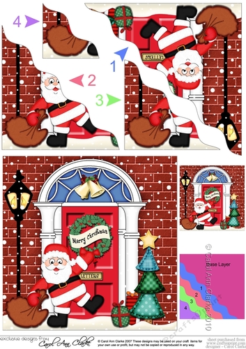 Santa is at the Door - Christmas Wavy Corner Side Stacker