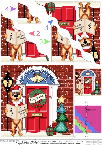 Meerkat is Carol Singing is at the Door - Christmas Wavy Corner Side Stacker