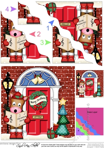GiGi Horse is Carol Singing is at the Door - Christmas Wavy Corner Side Stacker