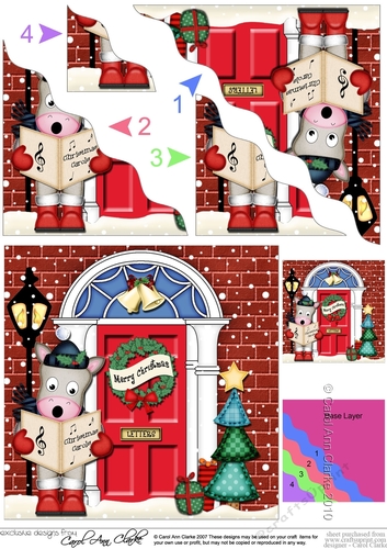 GiGi Horse is Carol Singing is at the Door - Christmas Wavy Corner Side Stacker