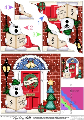 Ben Polar Bear is Carol Singing at the Door - Christmas Wavy Corner Side Stacker