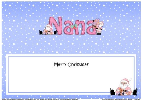 Large DL Merry Christmas NANA insert