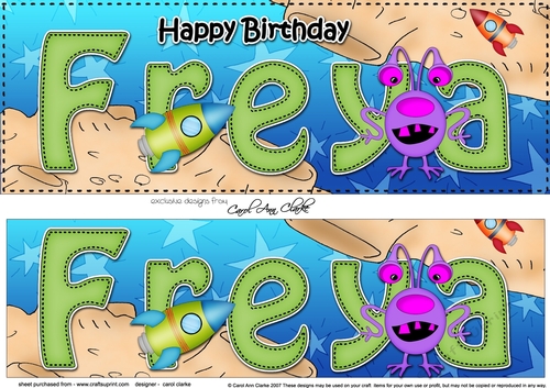Large DL Happy Birthday FREYA 3D decoupage