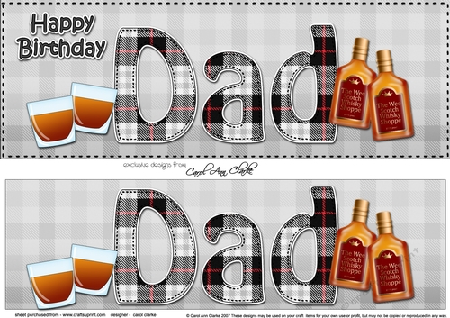 Large DL Happy Birthday DAD 3D decoupage