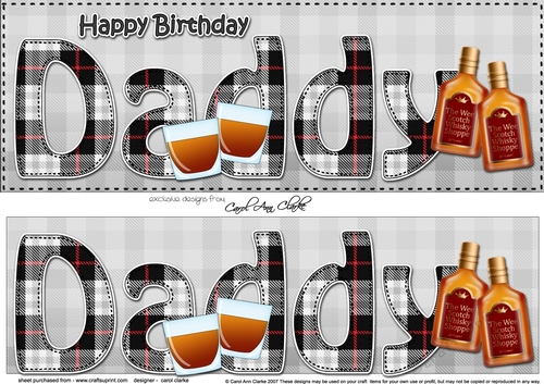 Large DL Happy Birthday DADDY 3D decoupage