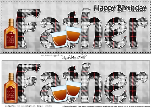 Large DL Happy Birthday FATHER 3D decoupage