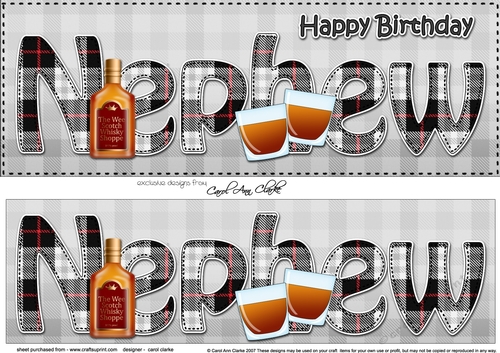 Large DL Happy Birthday NEPHEW 3D decoupage
