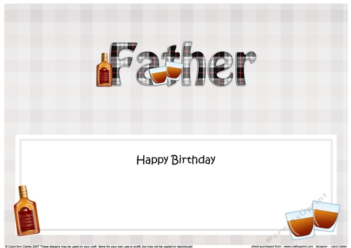 Large DL Happy Birthday FATHER insert