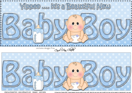 Large DL YIPPEE ... ITS A BEAUTIFUL NEW BABY BOY 3D decoupage