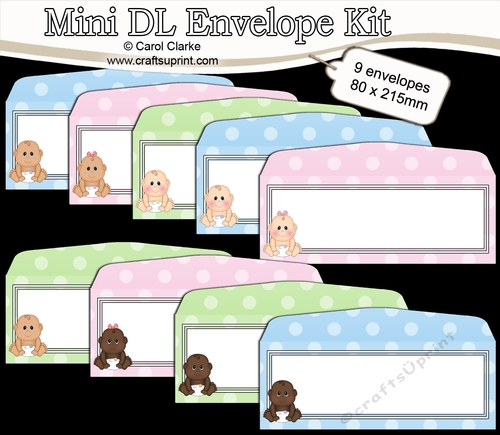 9 Mini Dl (80 x 215mm) New Baby Envelope Kit