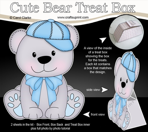 3D Cute Bear Treat Box Gift Set Mini Kit - Cute Little Banjo Bear