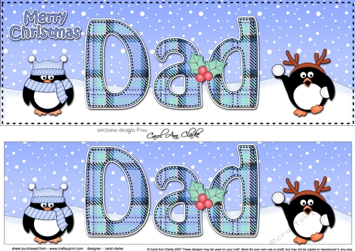 Large DL Merry Christmas DAD 3D decoupage 