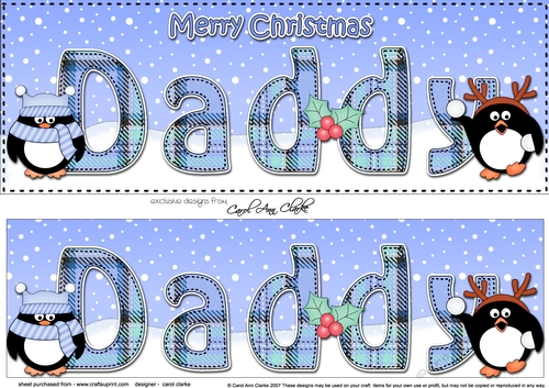 Large DL Merry Christmas DADDY 3D decoupage 