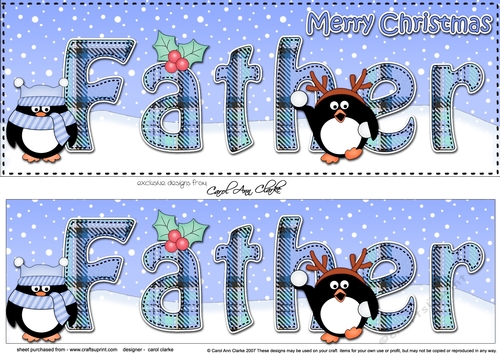 Large DL Merry Christmas FATHER 3D decoupage 