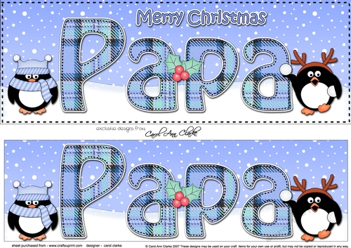 Large DL Merry Christmas PAPA 3D decoupage 