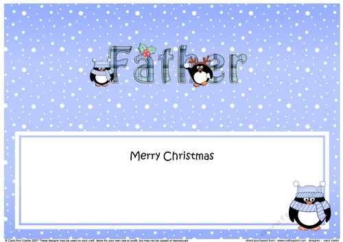 Large DL Merry Christmas FATHER insert