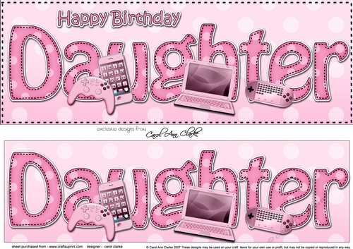 Large DL Happy Birthday DAUGHTER 3D decoupage