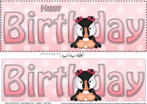 Large DL HAPPY BIRTHDAY 3D decoupage