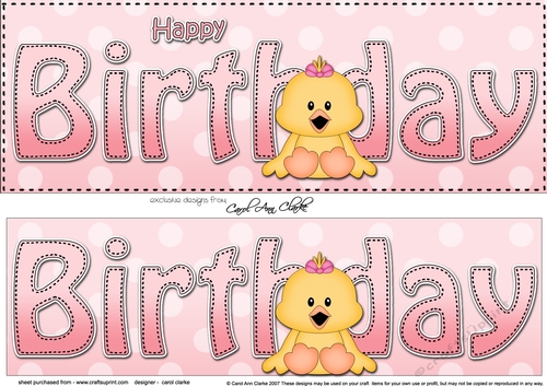 Large DL HAPPY BIRTHDAY 3D decoupage