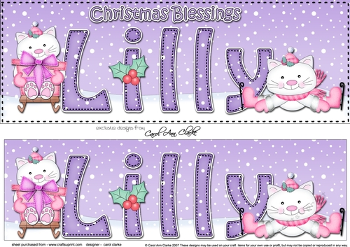Large DL Christmas Blessings LILLY 3D decoupage 