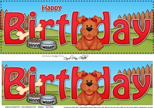 Large DL HAPPY BIRTHDAY 3D decoupage