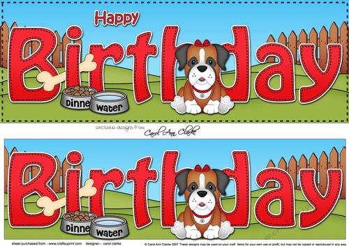 Large DL HAPPY BIRTHDAY 3D decoupage