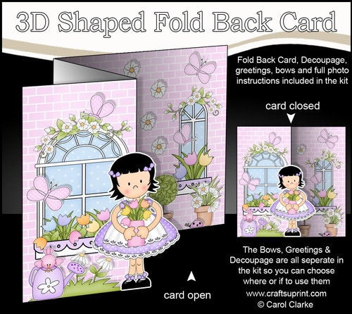 3D Shaped No-Hole Fold Back Mini Kit -  Country Cottage Girlz Zoe has some Pretty Tulips