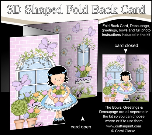 3D Shaped No-Hole Fold Back Mini Kit -  Country Cottage Girlz Zoe has some Pretty Tulips