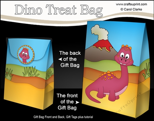 3D Gift Bag Mini Kit - Cute Little Dinosaur Smileysaur