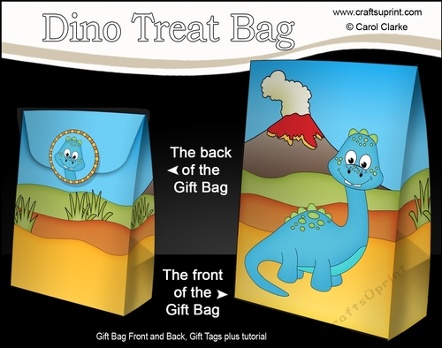 3D Gift Bag Mini Kit - Cute Little Dinosaur Lizard