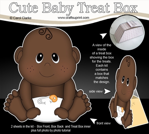 3D Cute Baby Treat Box Gift Set Mini Kit - Cute Little Ethnic Baby Ashanti