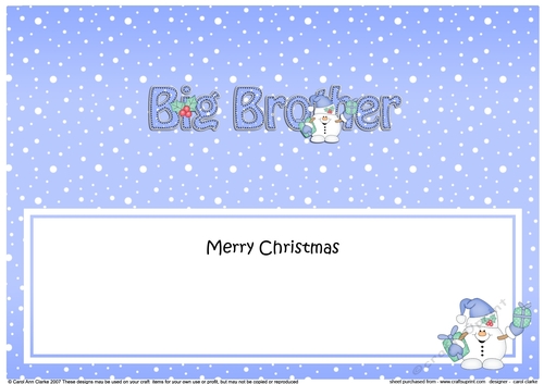 Large DL Merry Christmas BIG BROTHER insert