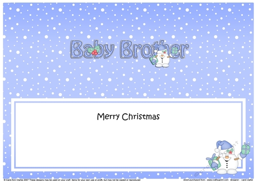 Large DL Merry Christmas BABY BROTHER insert
