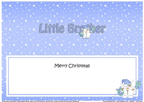 Large DL Merry Christmas LITTLE BROTHER insert