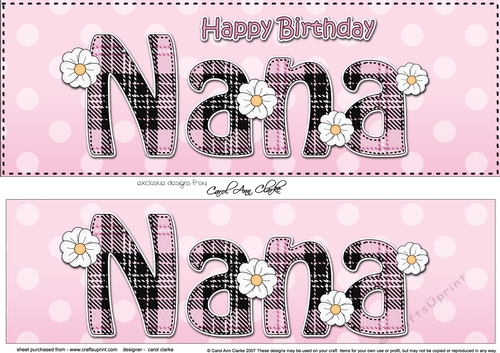 Large DL Happy Birthday NANA 3D decoupage