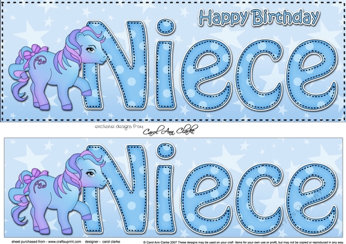 Large DL Happy Birthday NIECE 3D decoupage