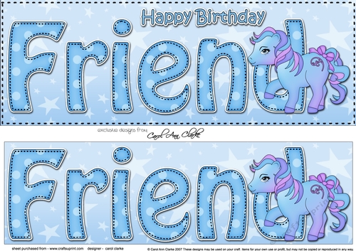 Large DL Happy Birthday FRIEND 3D decoupage