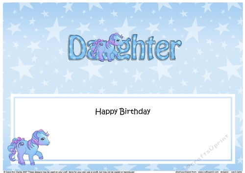 Large DL Happy Birthday DAUGHTER insert
