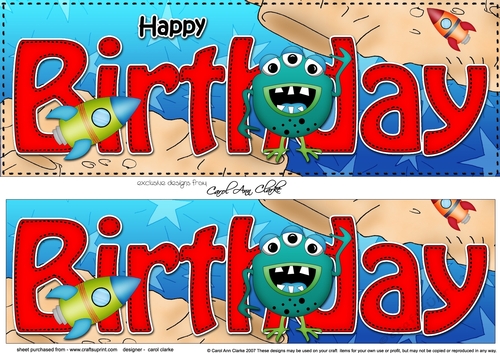 Large DL HAPPY BIRTHDAY 3D decoupage