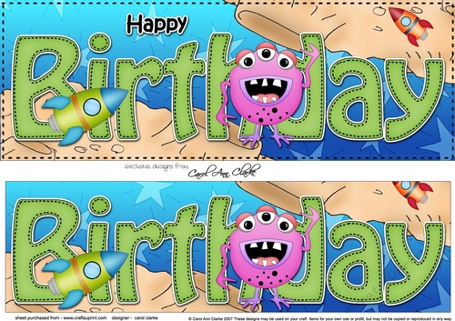 Large DL HAPPY BIRTHDAY 3D decoupage