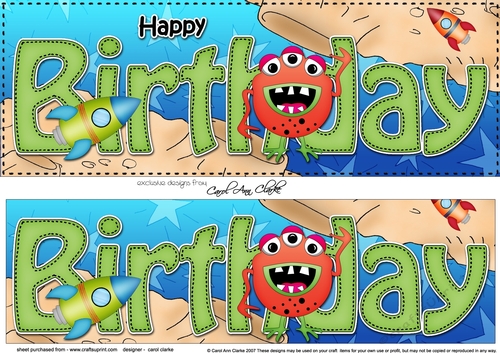 Large DL HAPPY BIRTHDAY 3D decoupage