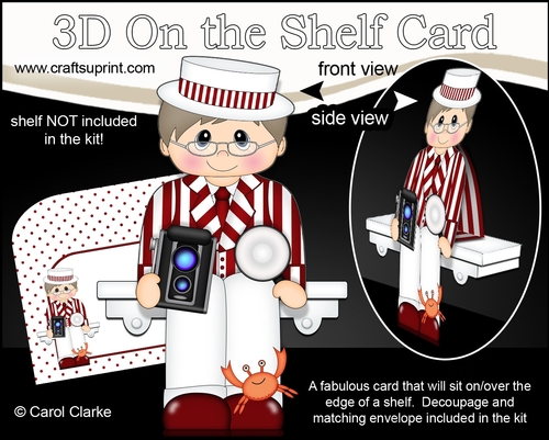 3D On the Shelf Card Kit - Little Smile for the Camera Seaside Photographer Shaun