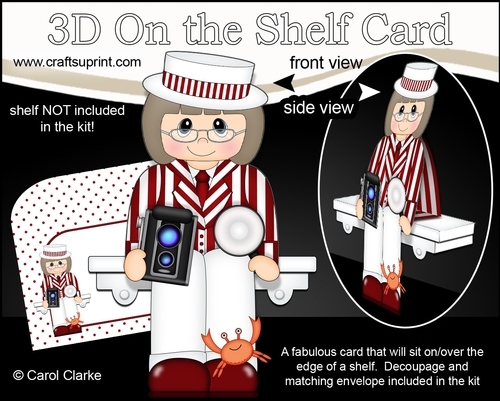3D On the Shelf Card Kit - Little Smile for the Camera Seaside Photographer Anje